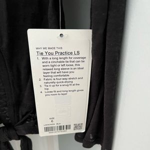 Lululemon Tie you practice LS size 6
